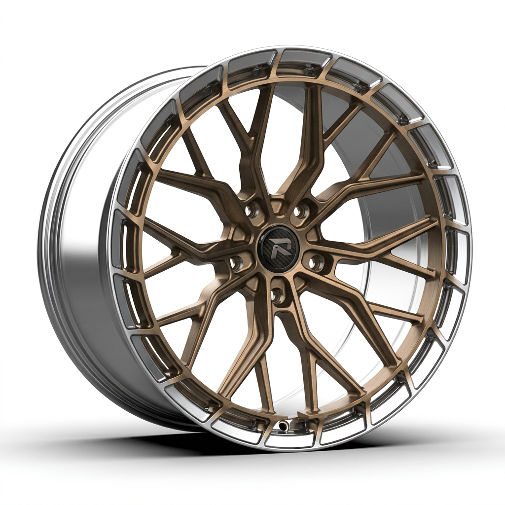 RZR CXXVI forged wheel — Brushed Bronze / Polished Lip