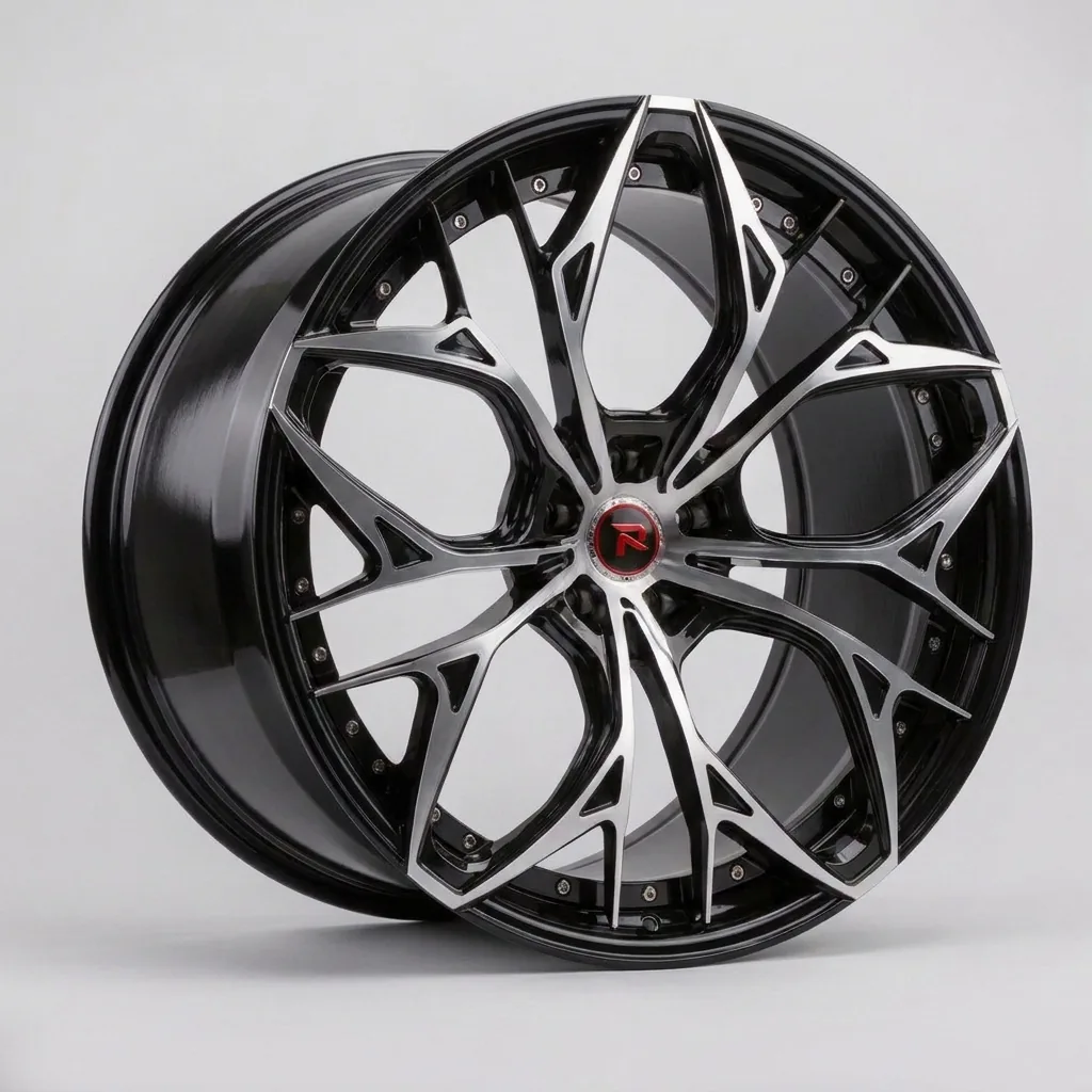 RZR XXII forged wheel — Gloss Black / Machined Face