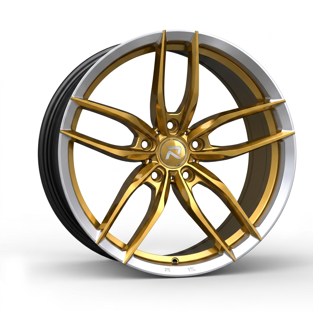 RZR CXCIII forged wheel — Gloss Gold / Machined Lip