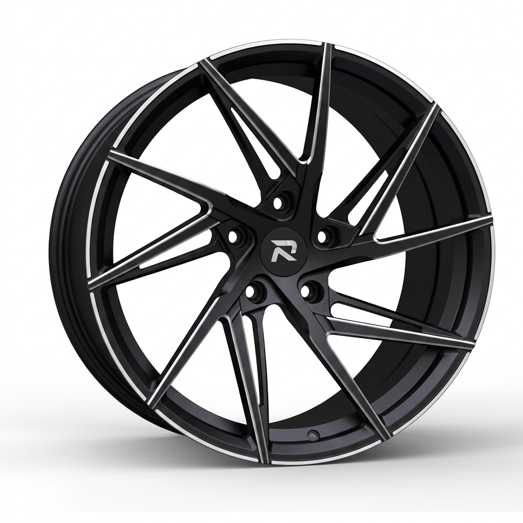 RZR CXII forged wheel — Matte Black / Milled Edges
