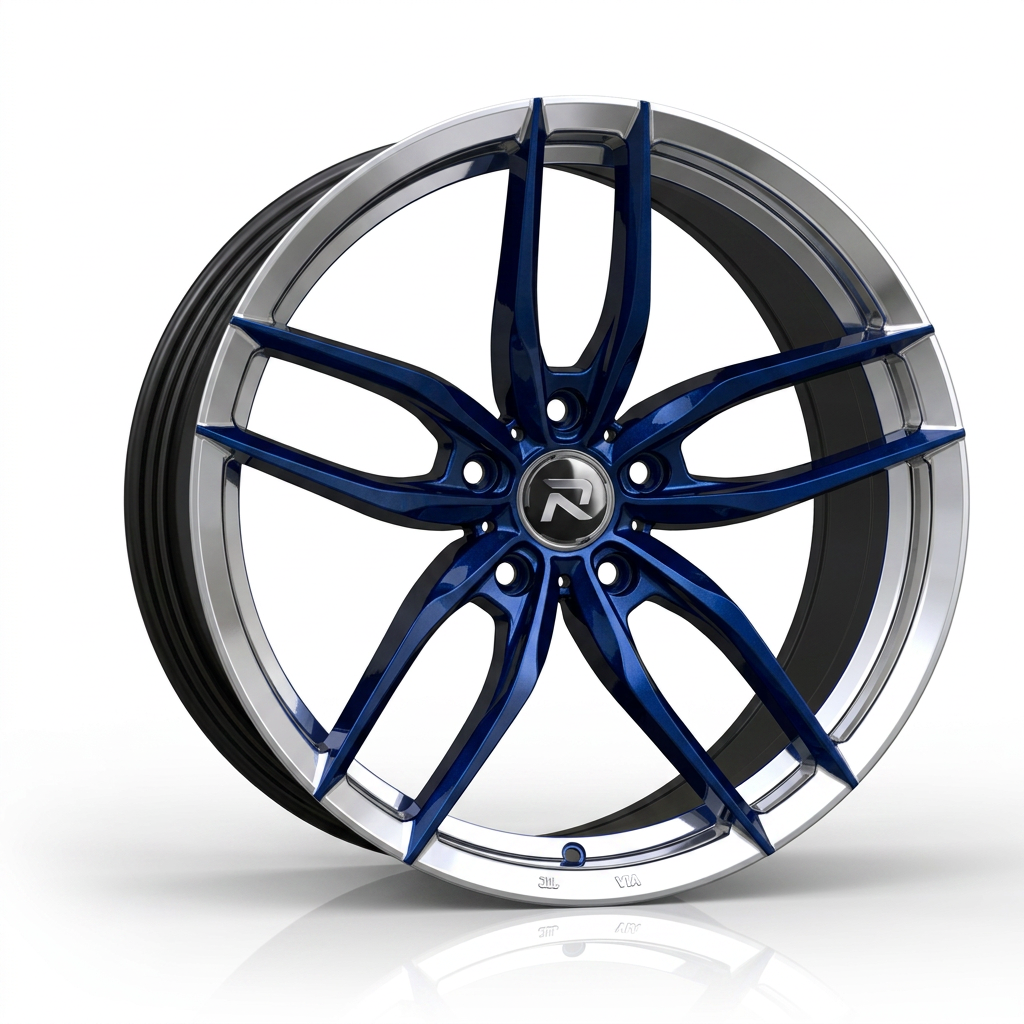 RZR CXCIII forged wheel — Candy Blue / Polished Lip