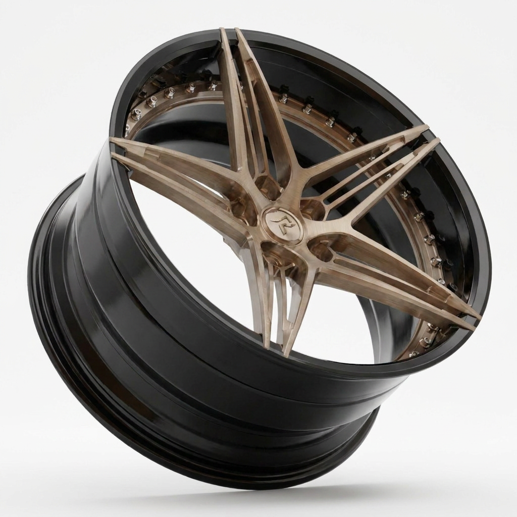 RZR VII custom forged wheel in Brushed Bronze / Gloss Black Barrel