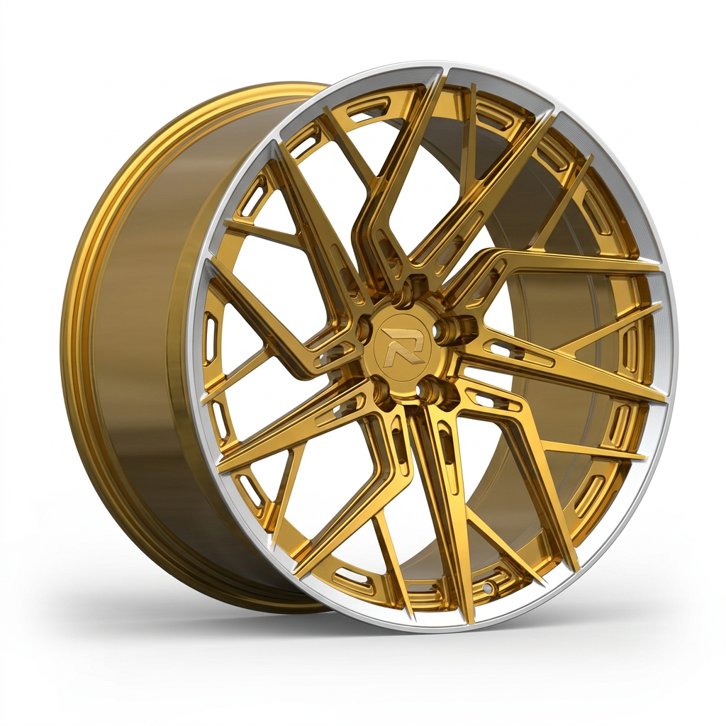 RZR CLIV forged wheel — Gloss Gold / Machined Lip