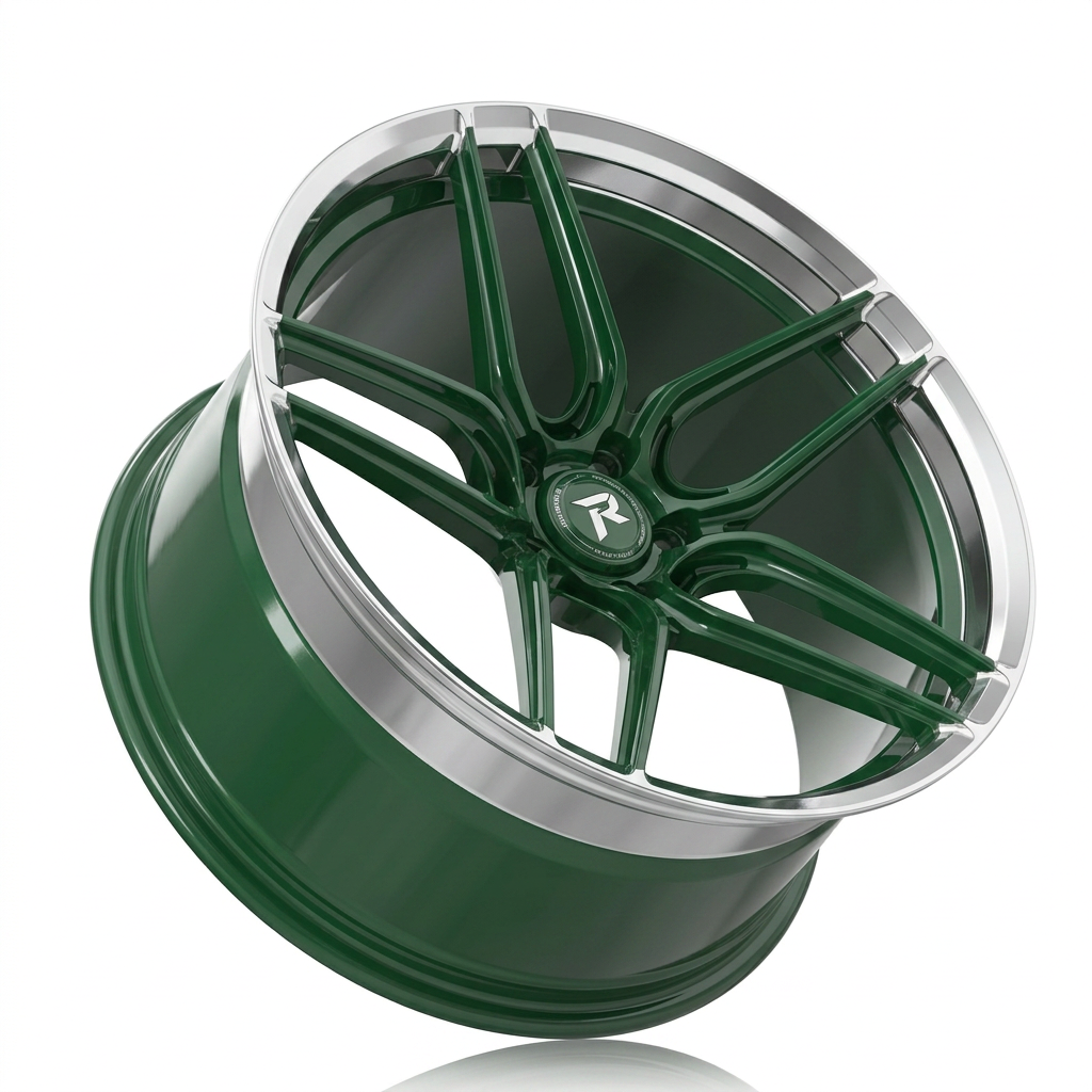 RZR XCI forged wheel — British Racing Green / Polished Lip
