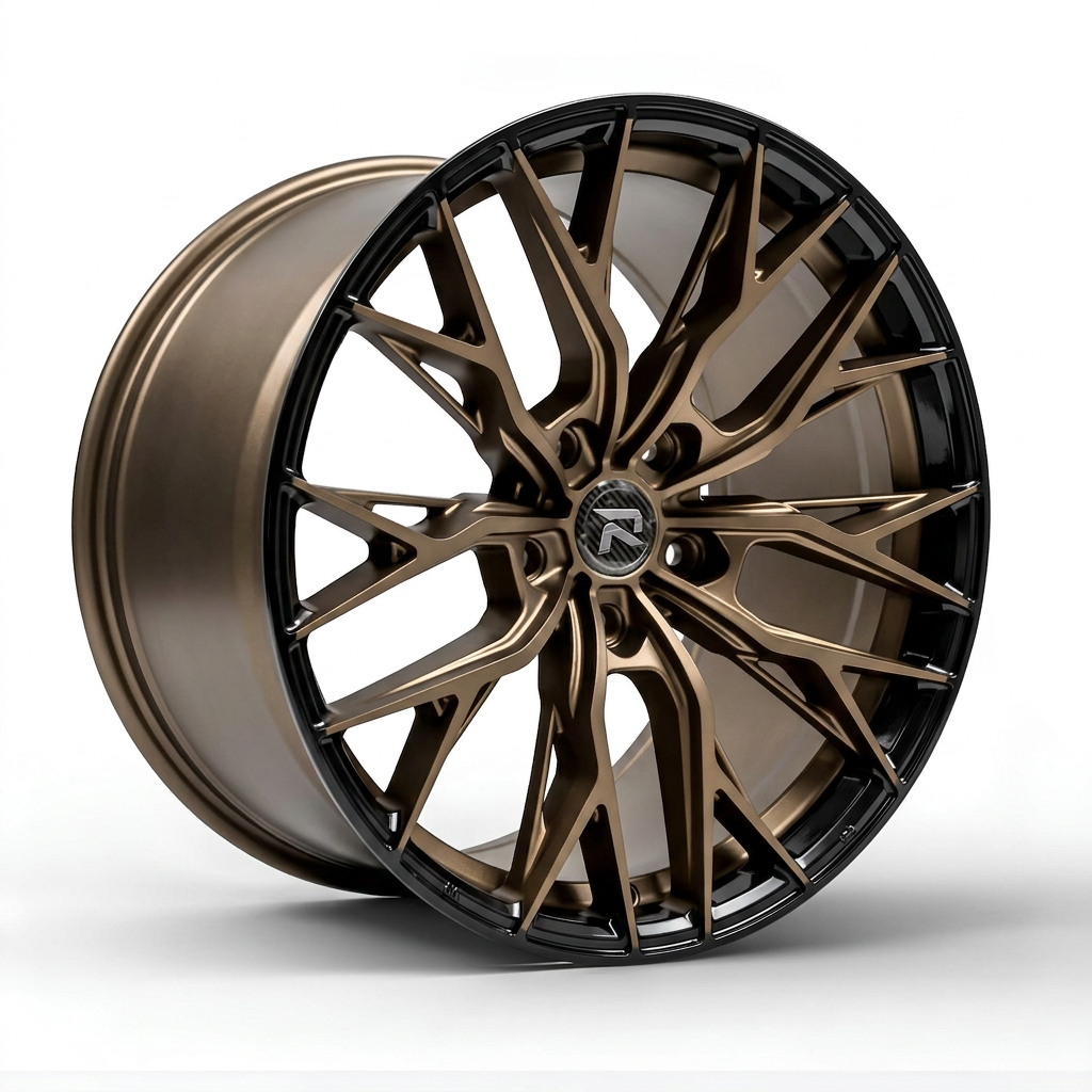 RZR CLV forged wheel — Satin Bronze / Gloss Black Lip