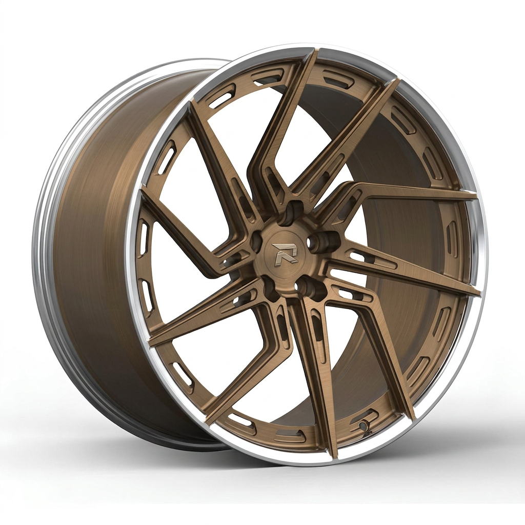 RZR CC forged wheel — Brushed Bronze / Polished Lip