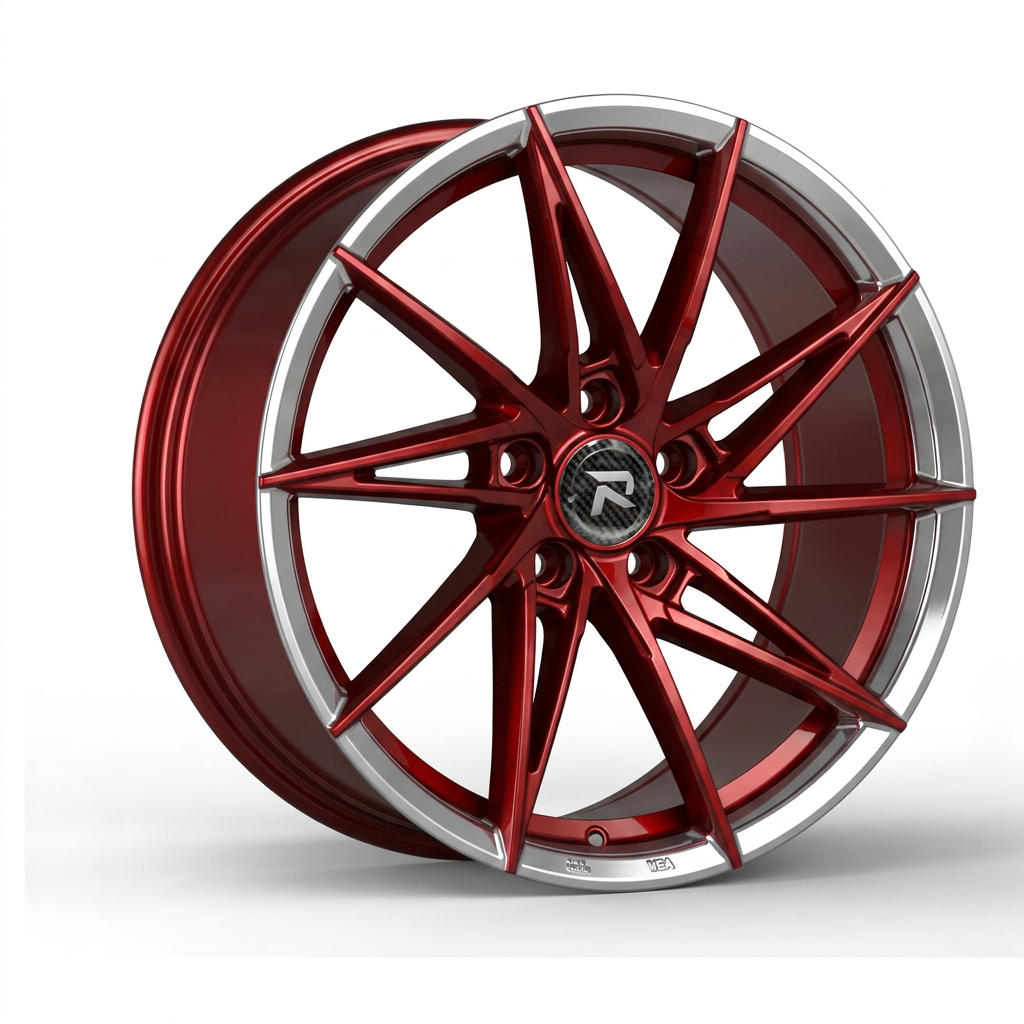 RZR CLXXXI forged wheel — Candy Red / Polished Lip