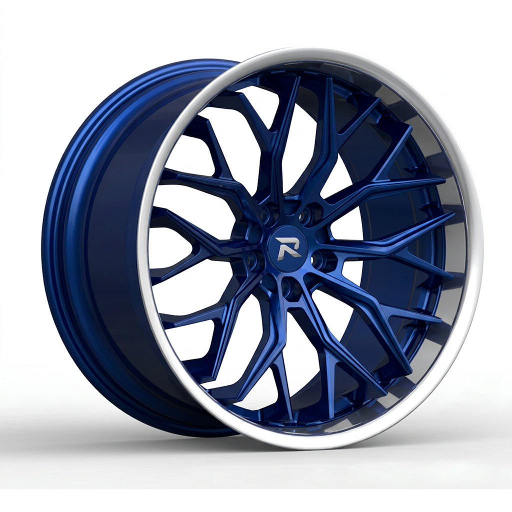 RZR CXCVI forged wheel — Candy Blue / Polished Lip