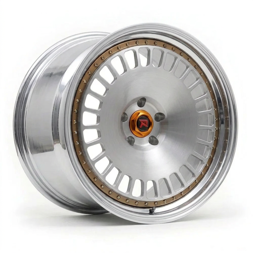 RZR XLI forged wheel — Brushed Silver / Polished Lip