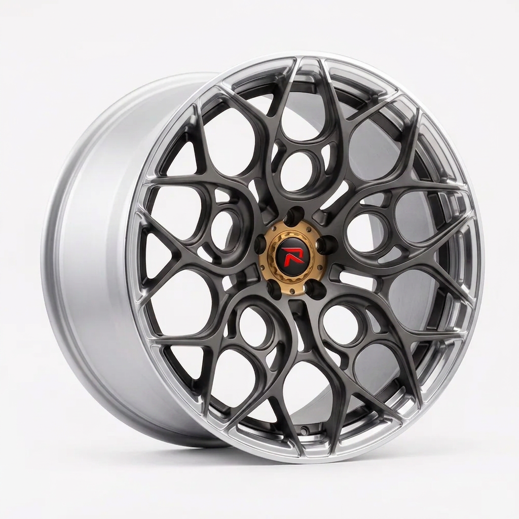 RZR XXXVI forged wheel — Frozen Grey Matte / Polished Lip