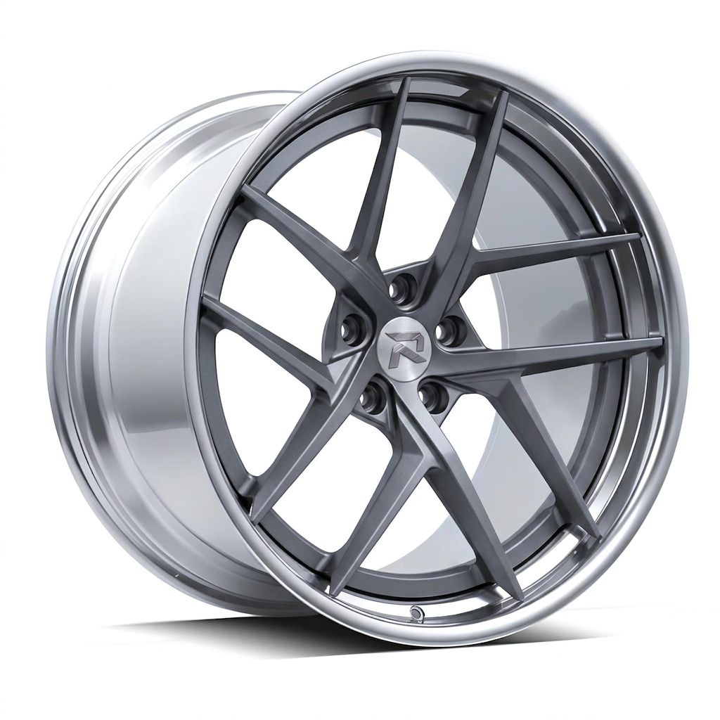 RZR CVII forged wheel — Frozen Grey Matte / Polished Lip
