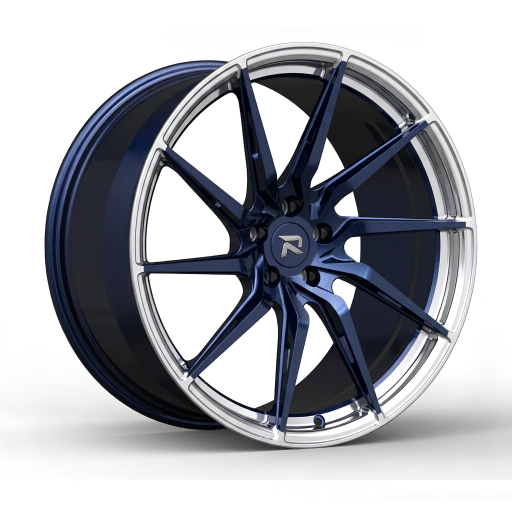 RZR CXLIV forged wheel — Midnight Blue Pearl / Polished Lip
