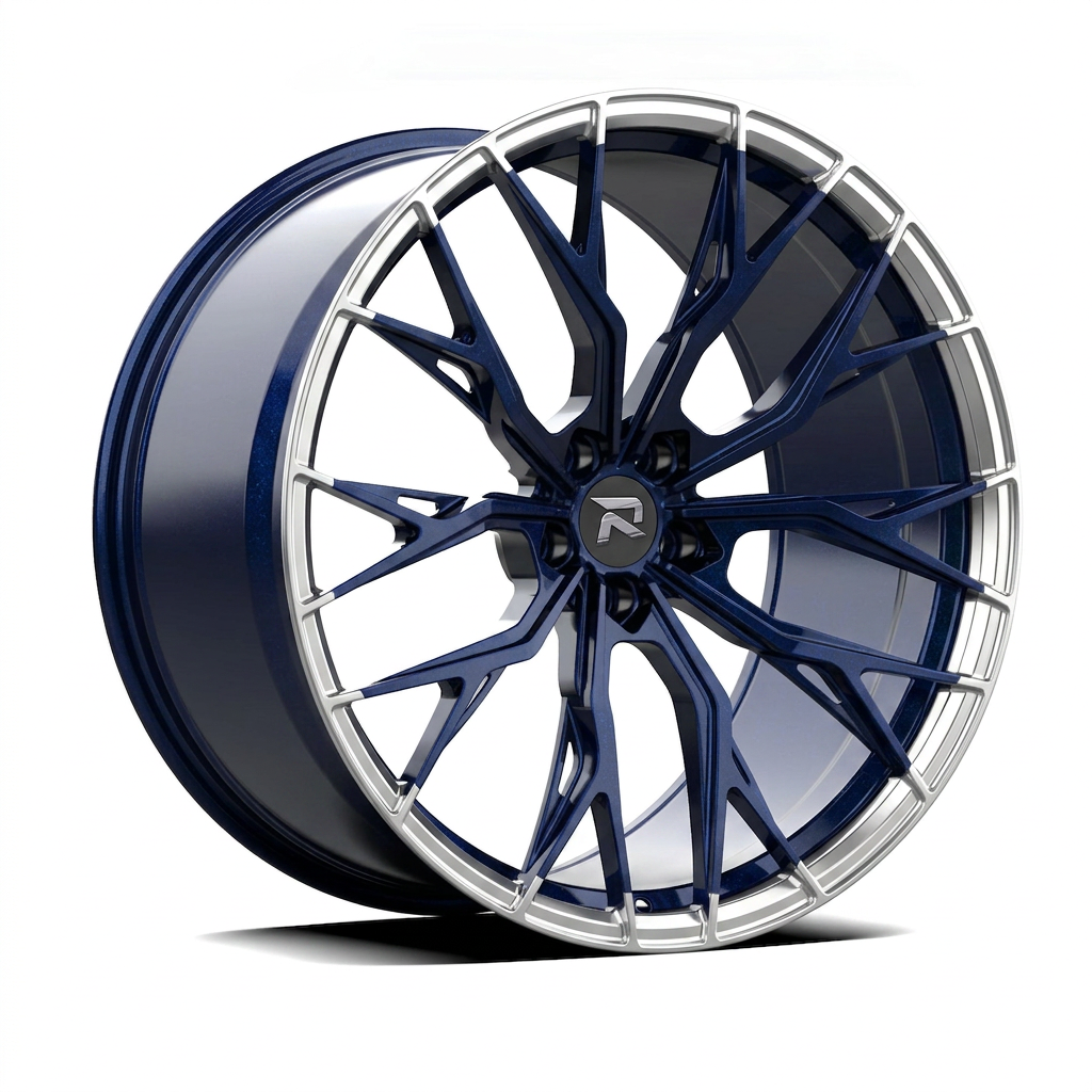 RZR CCII forged wheel — Midnight Blue Pearl / Polished Lip