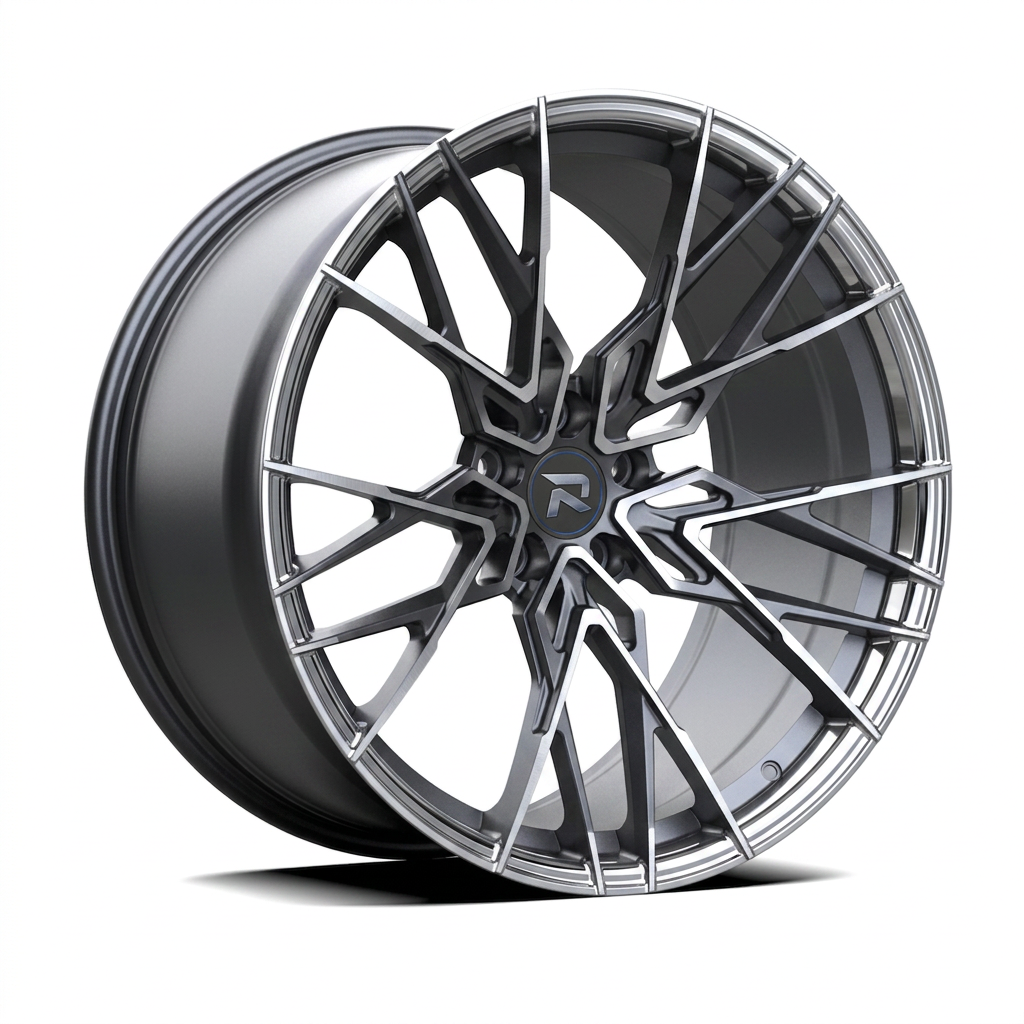 RZR CXLII forged wheel — Graphite Machined / Polished Lip