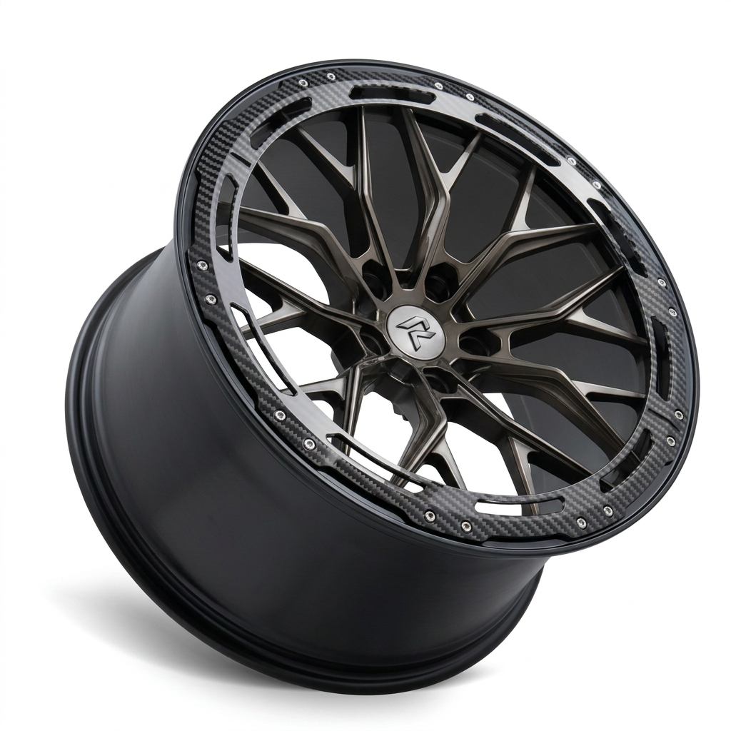 RZR LXXXVII forged wheel — Smoked Chrome / Gloss Black