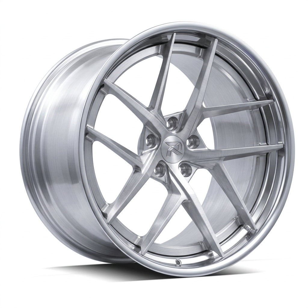 RZR CVII forged wheel — Brushed Silver / Polished Lip