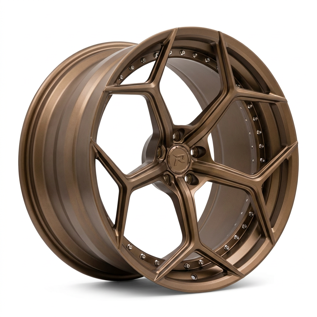 RZR VI custom forged wheel in Brushed Satin Bronze