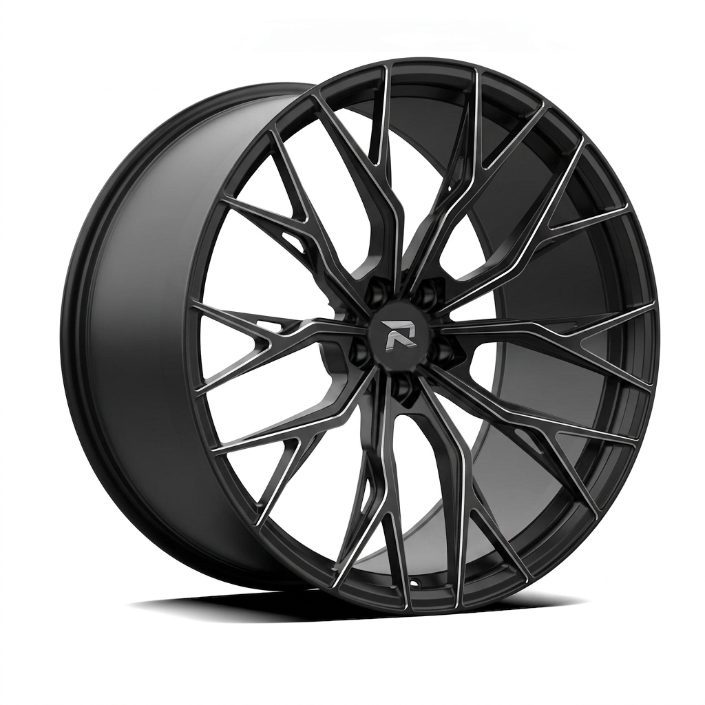 RZR CCII forged wheel — Matte Black / Milled Edges