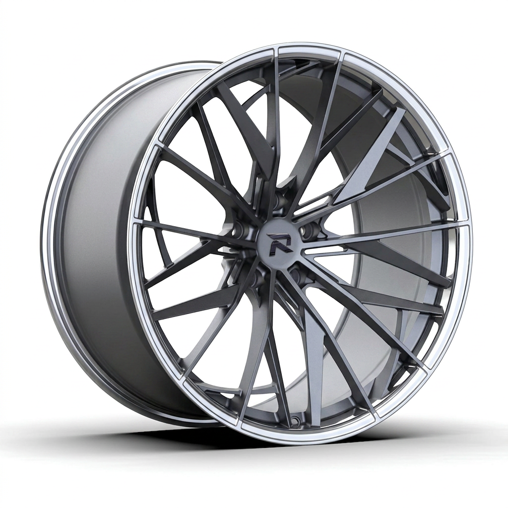 RZR CXXXIV forged wheel — Frozen Grey Matte / Polished Lip