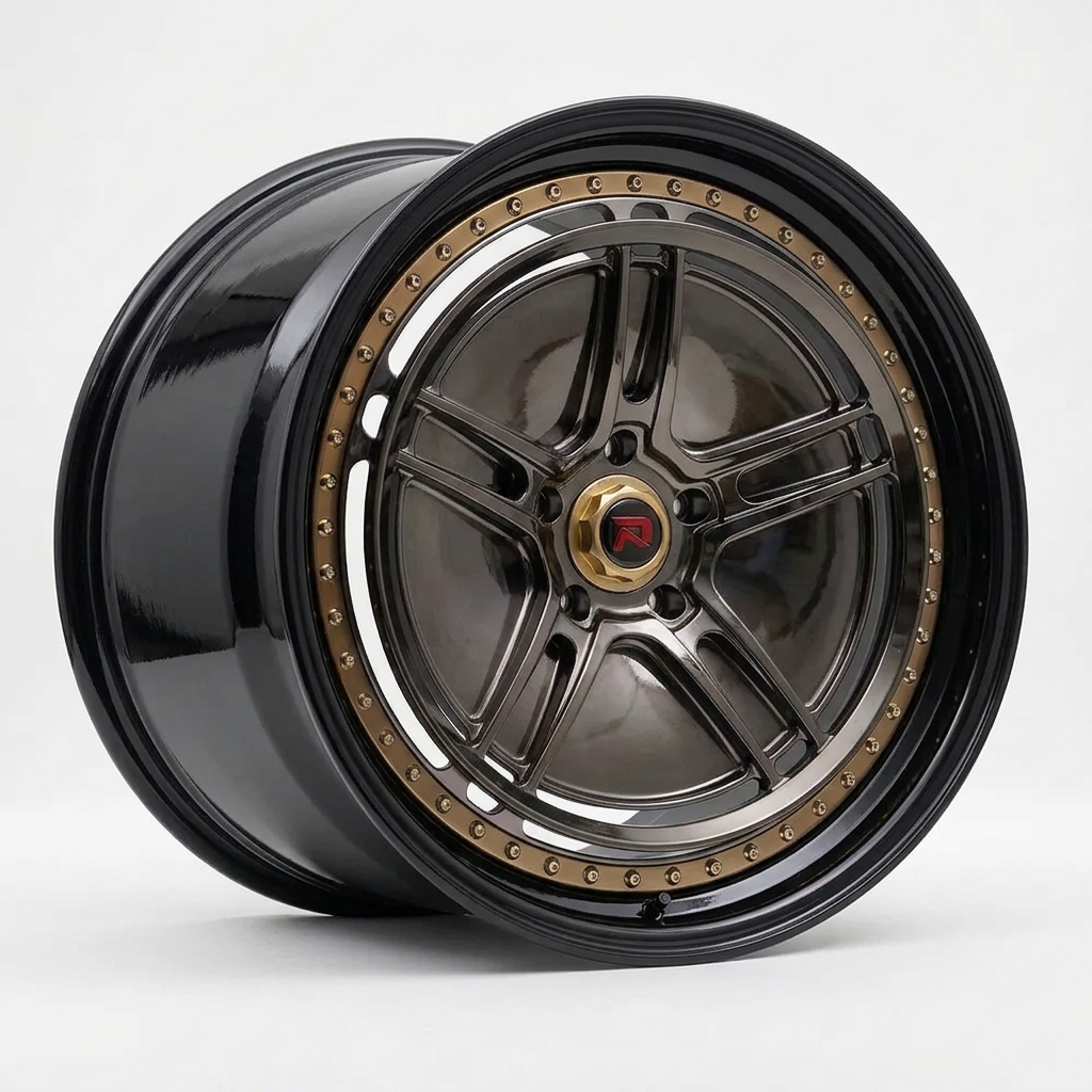 RZR XL forged wheel — Smoked Chrome / Gloss Black