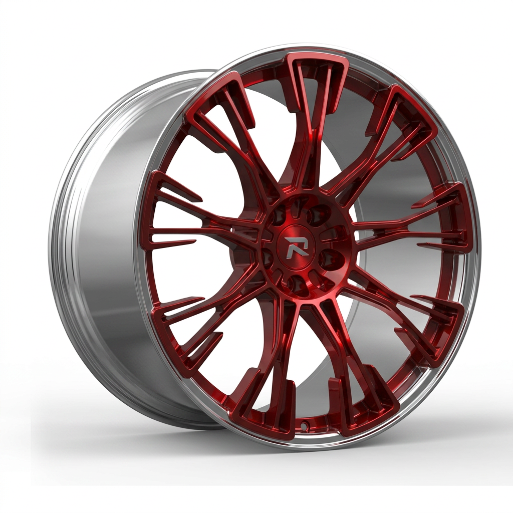 RZR CLXXX forged wheel — Candy Red / Polished Lip