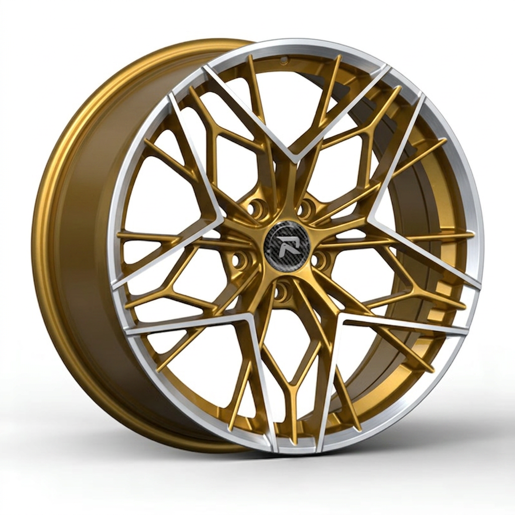 RZR CLVI forged wheel — Gloss Gold / Machined Lip