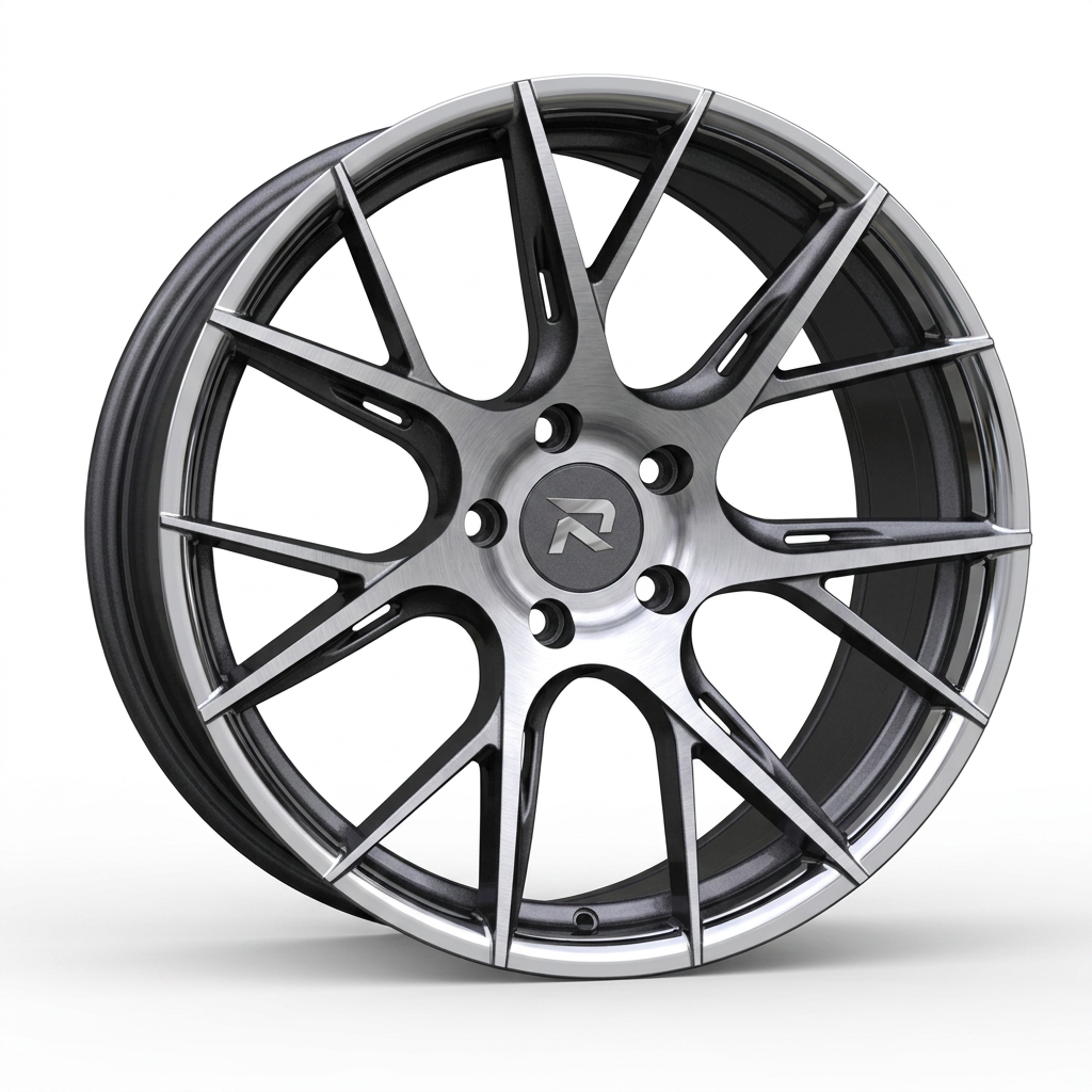 RZR CLXXVII forged wheel — Graphite Machined / Polished Lip