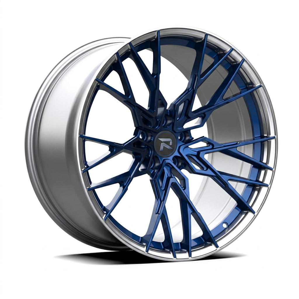 RZR CXLII forged wheel — Candy Blue / Polished Lip