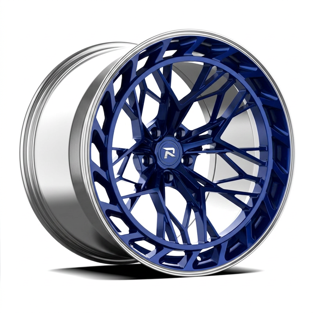 RZR CLXIX forged wheel — Candy Blue / Polished Lip