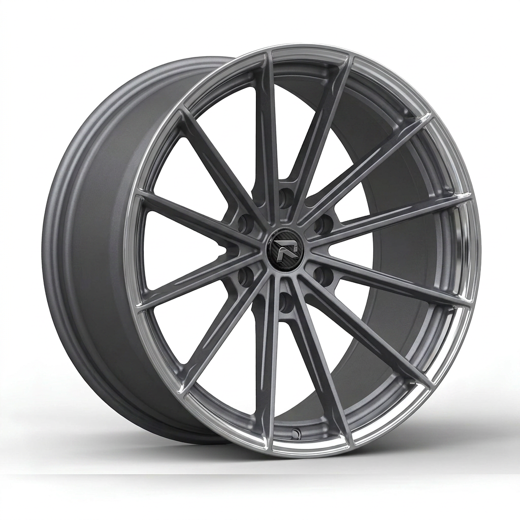 RZR CXX forged wheel — Frozen Grey Matte / Polished Lip