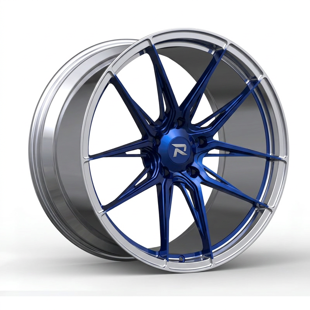 RZR CXCIX forged wheel — Candy Blue / Polished Lip