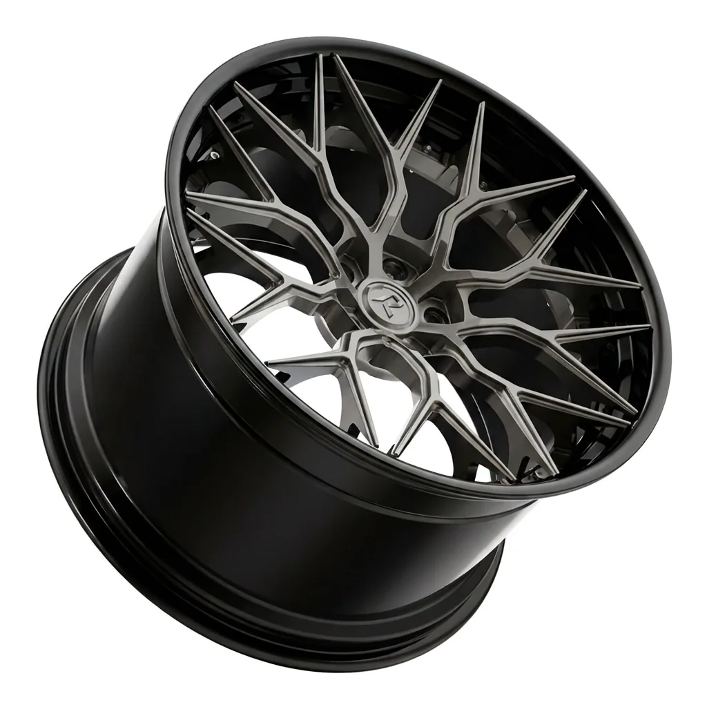 RZR I forged wheel — Smoked Chrome / Gloss Black