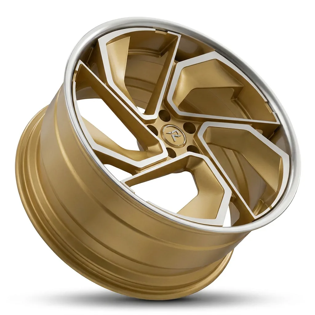 RZR X forged wheel — Gloss Gold / Polished Chrome Lip