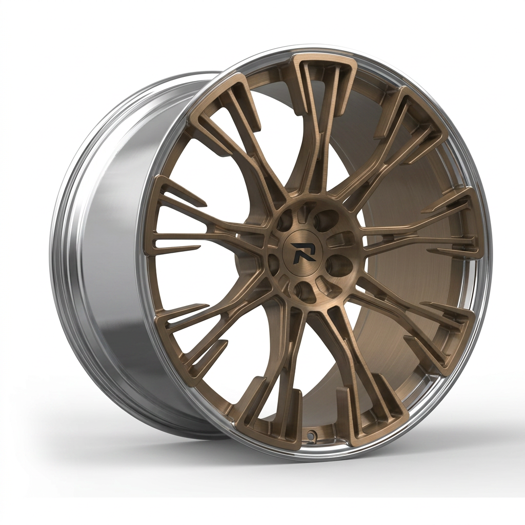 RZR CLXXX forged wheel — Brushed Bronze / Polished Lip