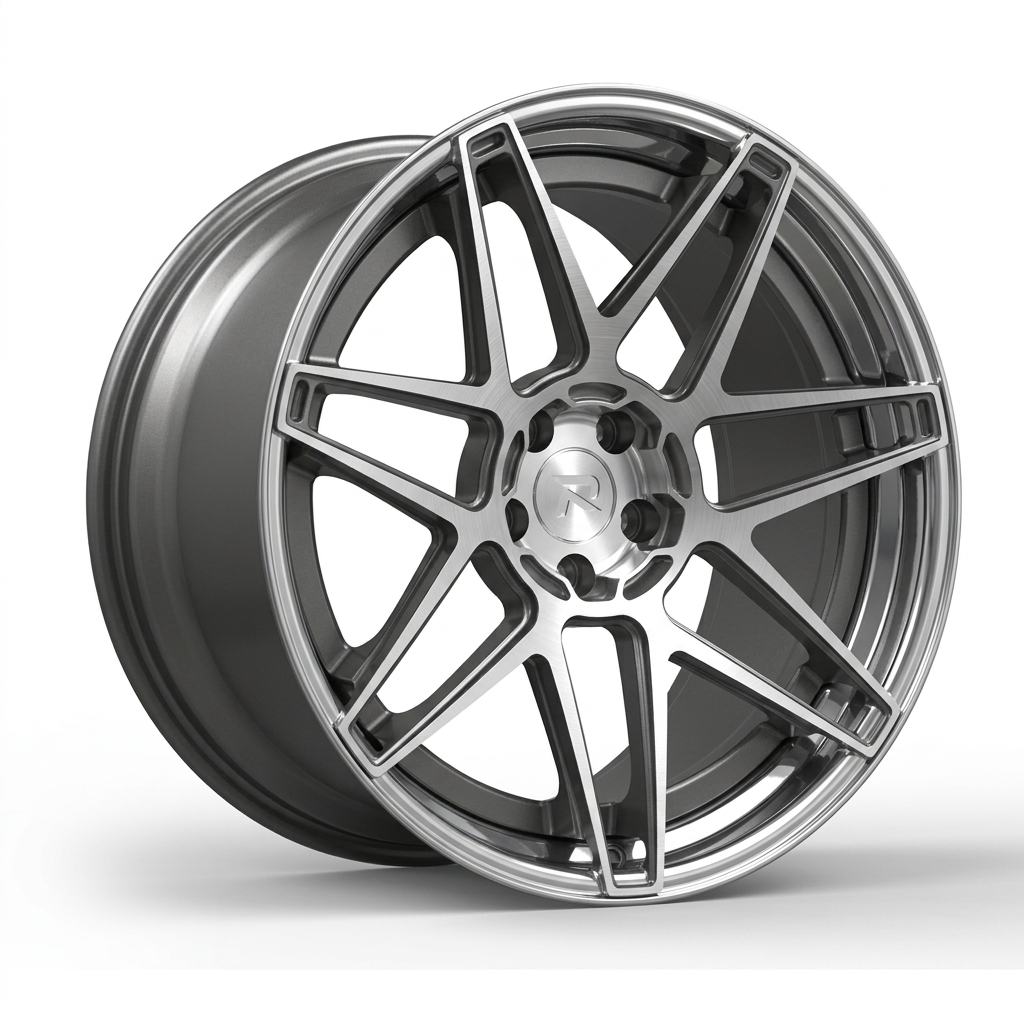RZR CLXIV forged wheel — Graphite Machined / Polished Lip