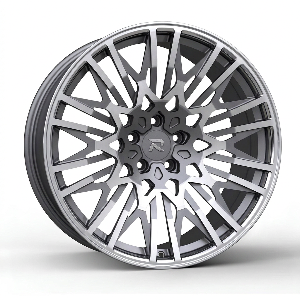 RZR CCVI forged wheel — Graphite Machined / Polished Lip