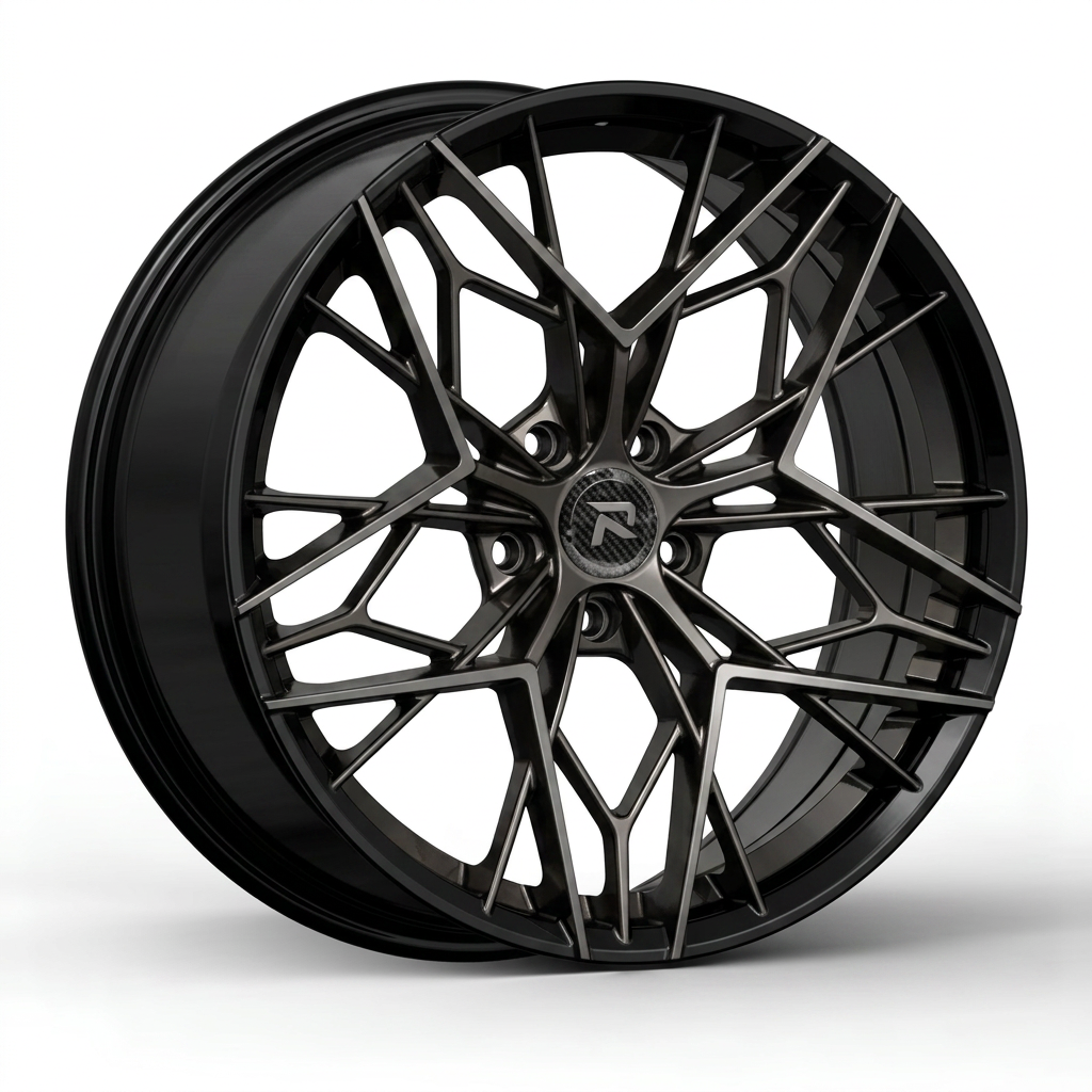 RZR CLVI forged wheel — Smoked Chrome / Gloss Black