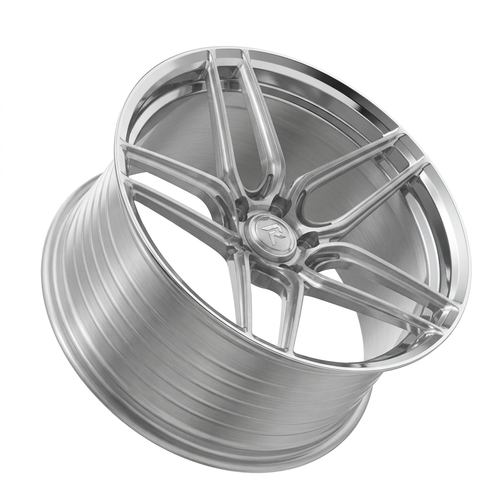 RZR XCI forged wheel — Brushed Silver / Polished Lip