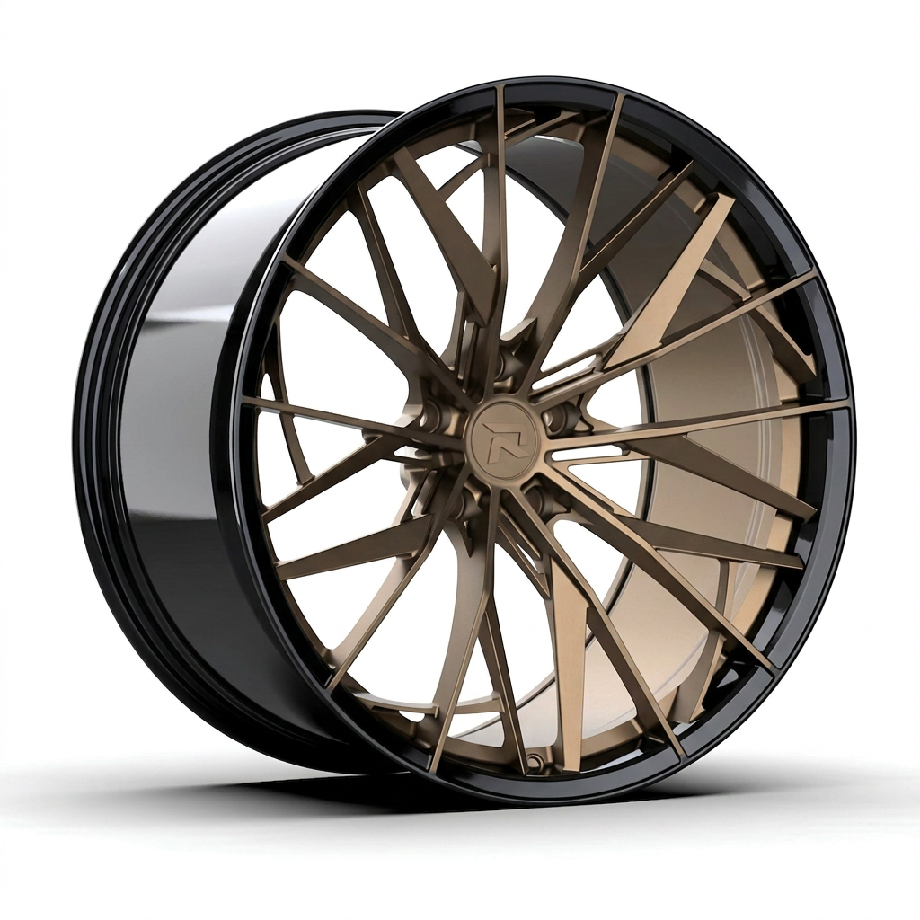 RZR CXXXIV forged wheel — Satin Bronze / Gloss Black Lip