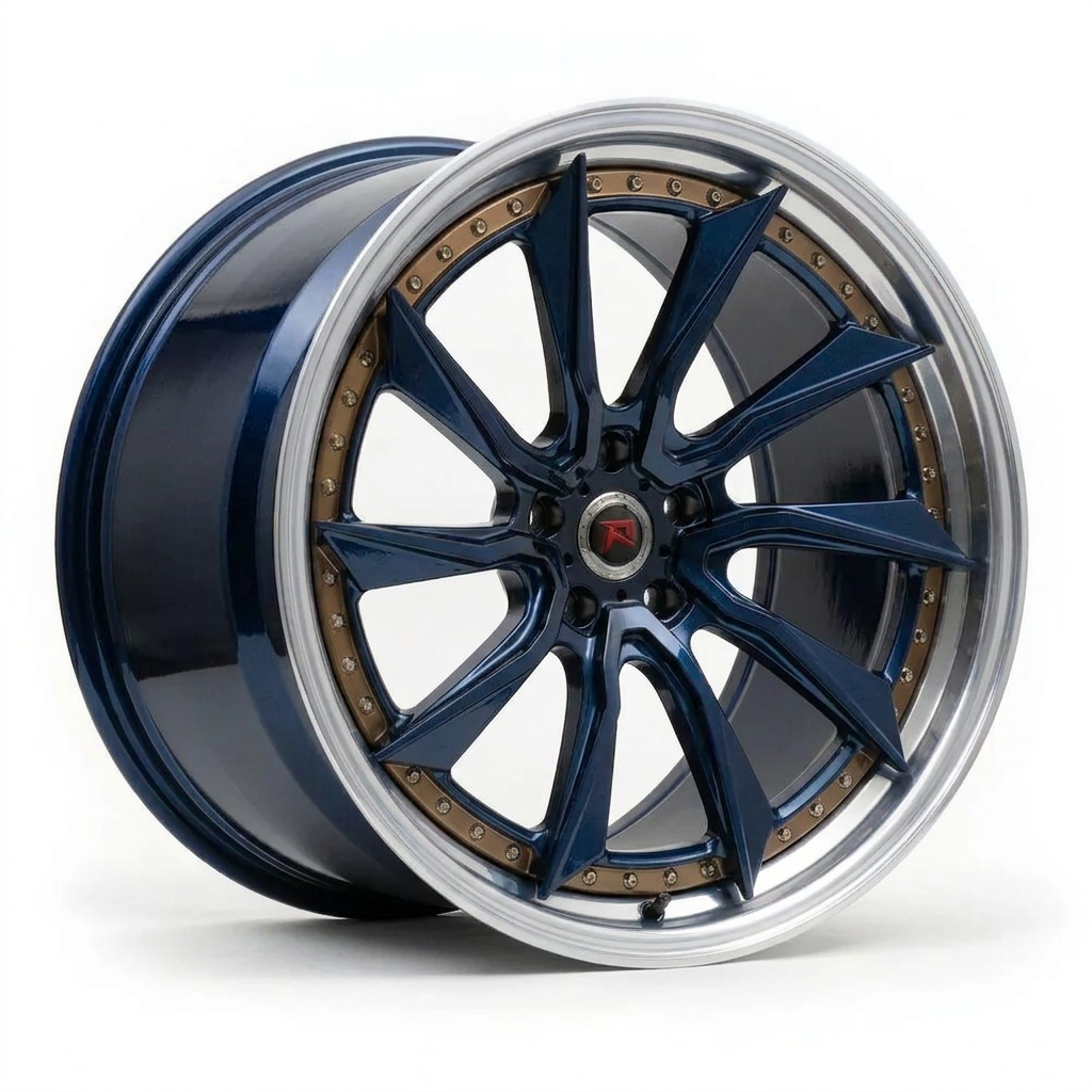 RZR LVIII forged wheel — Midnight Blue Pearl / Polished Lip