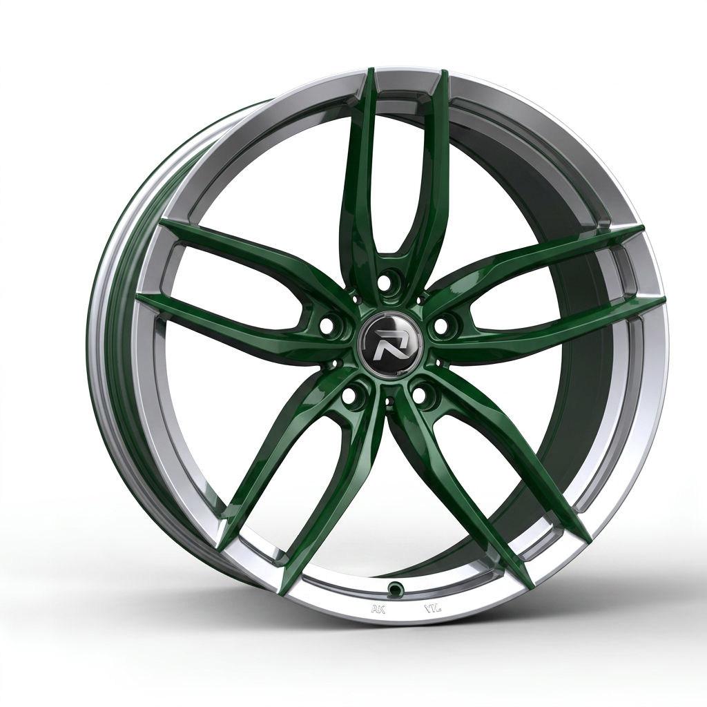 RZR CXCIII forged wheel — British Racing Green / Polished Lip