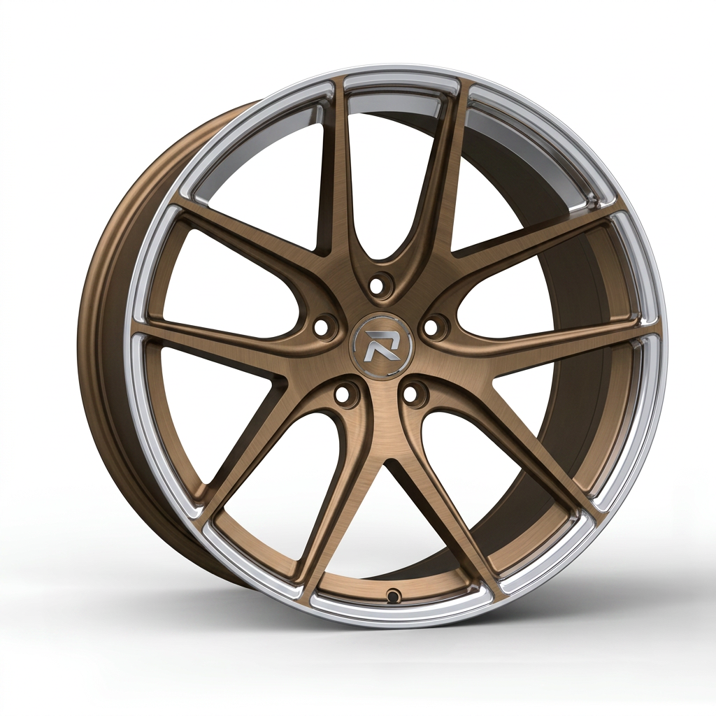 RZR CXCII forged wheel — Brushed Bronze / Polished Lip