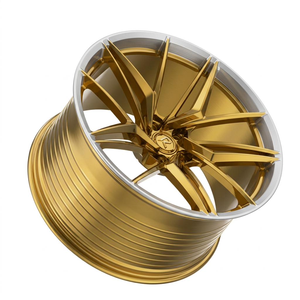 RZR LXXV forged wheel — Gloss Gold / Machined Lip