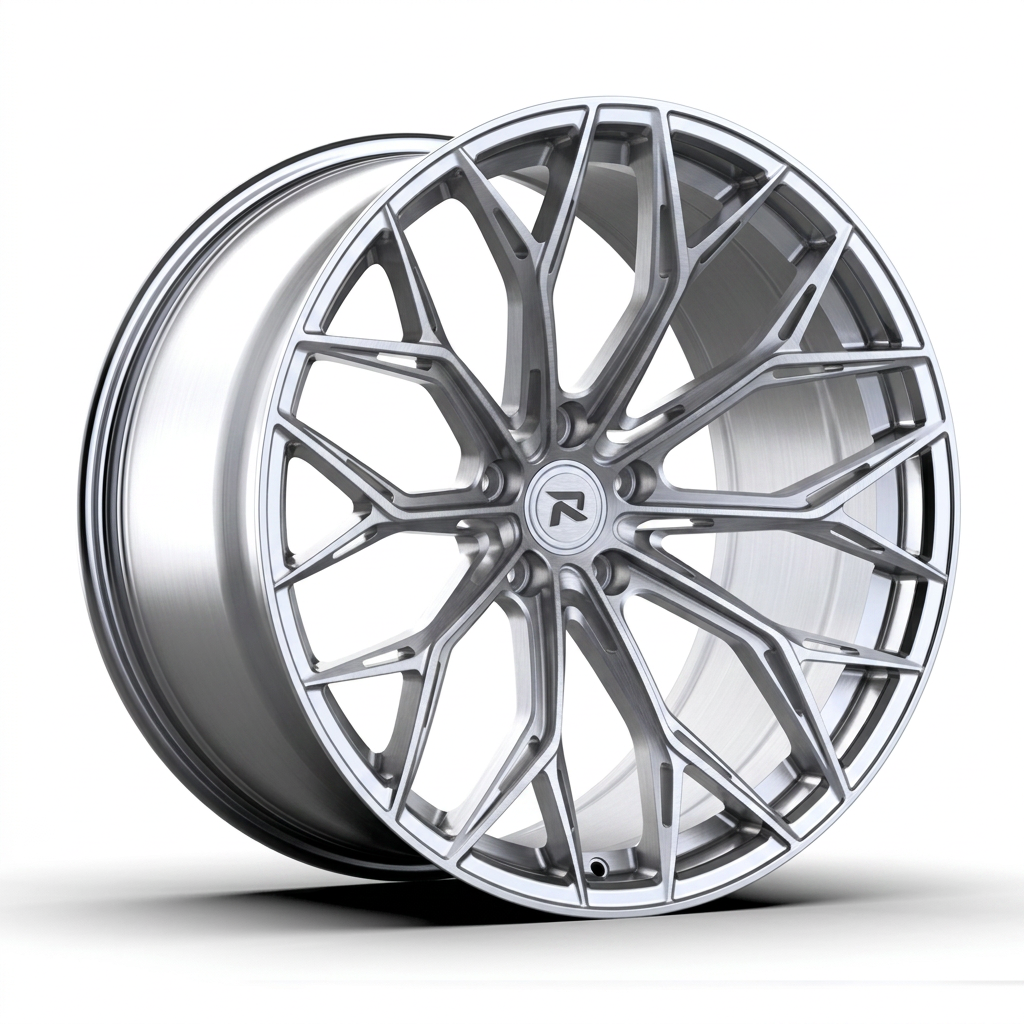 RZR CLI forged wheel — Brushed Silver / Polished Lip