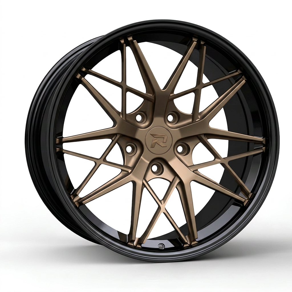 RZR CLXXIII forged wheel — Satin Bronze / Gloss Black Lip