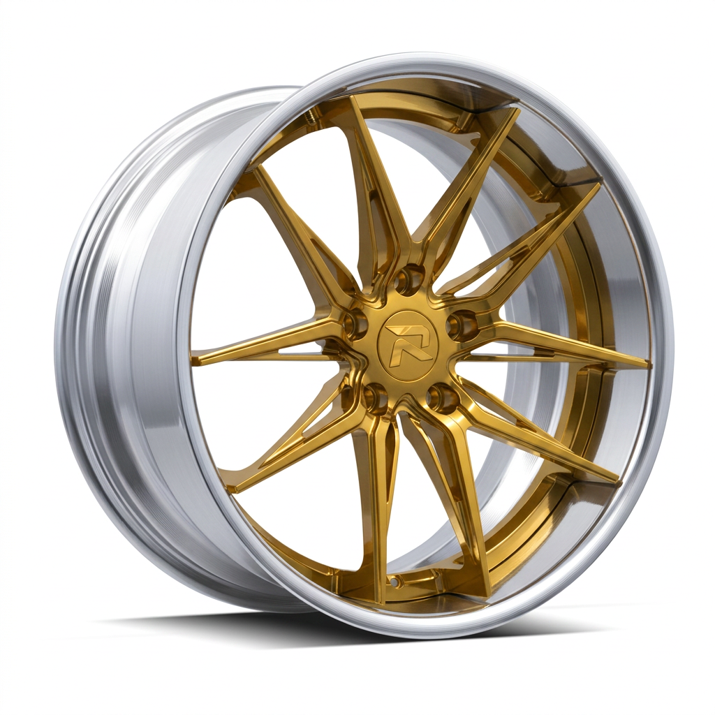 RZR C forged wheel — Gloss Gold / Machined Lip