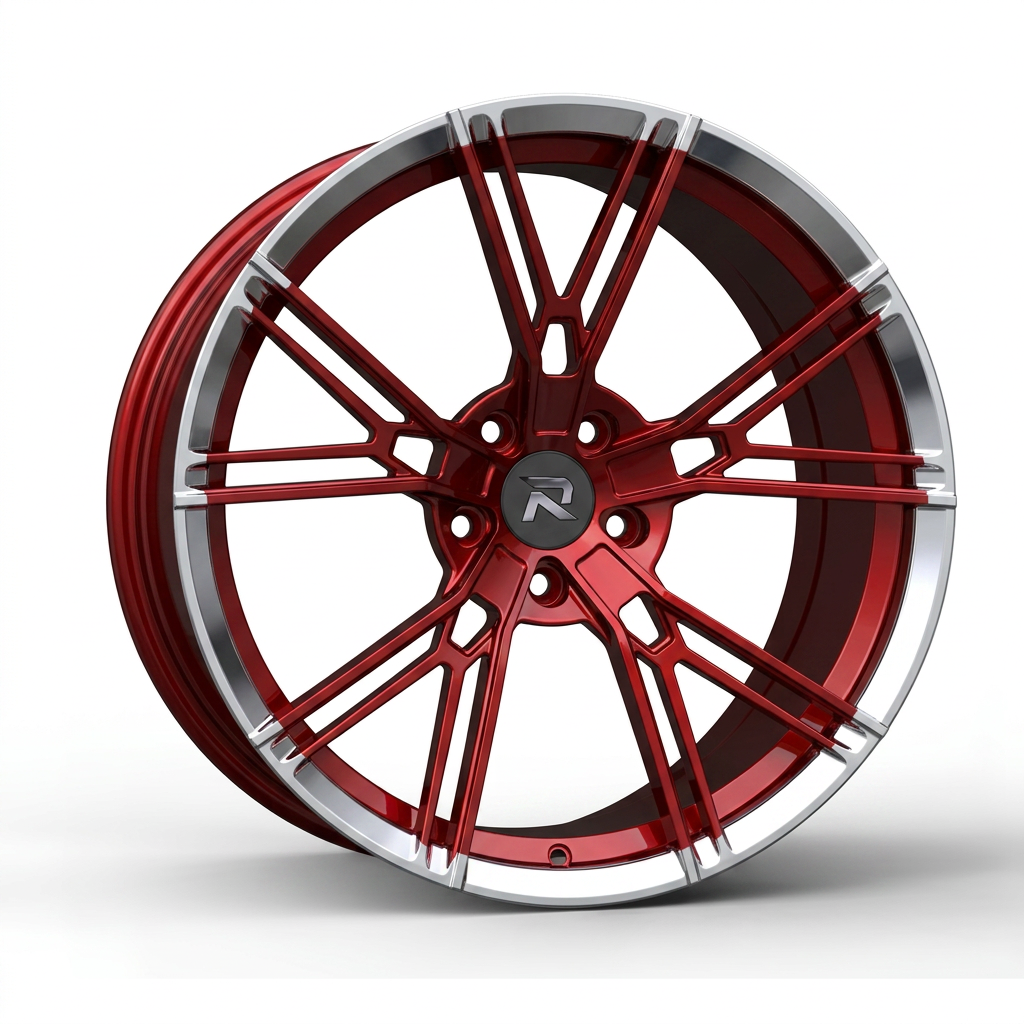 RZR CXC forged wheel — Candy Red / Polished Lip