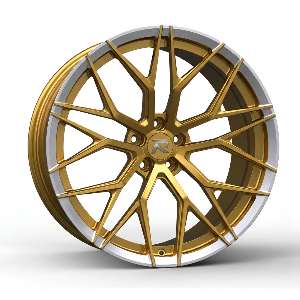 RZR CXXIX forged wheel — Gloss Gold / Machined Lip