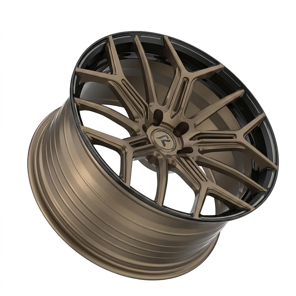 RZR LXXXVI forged wheel — Satin Bronze / Gloss Black Lip