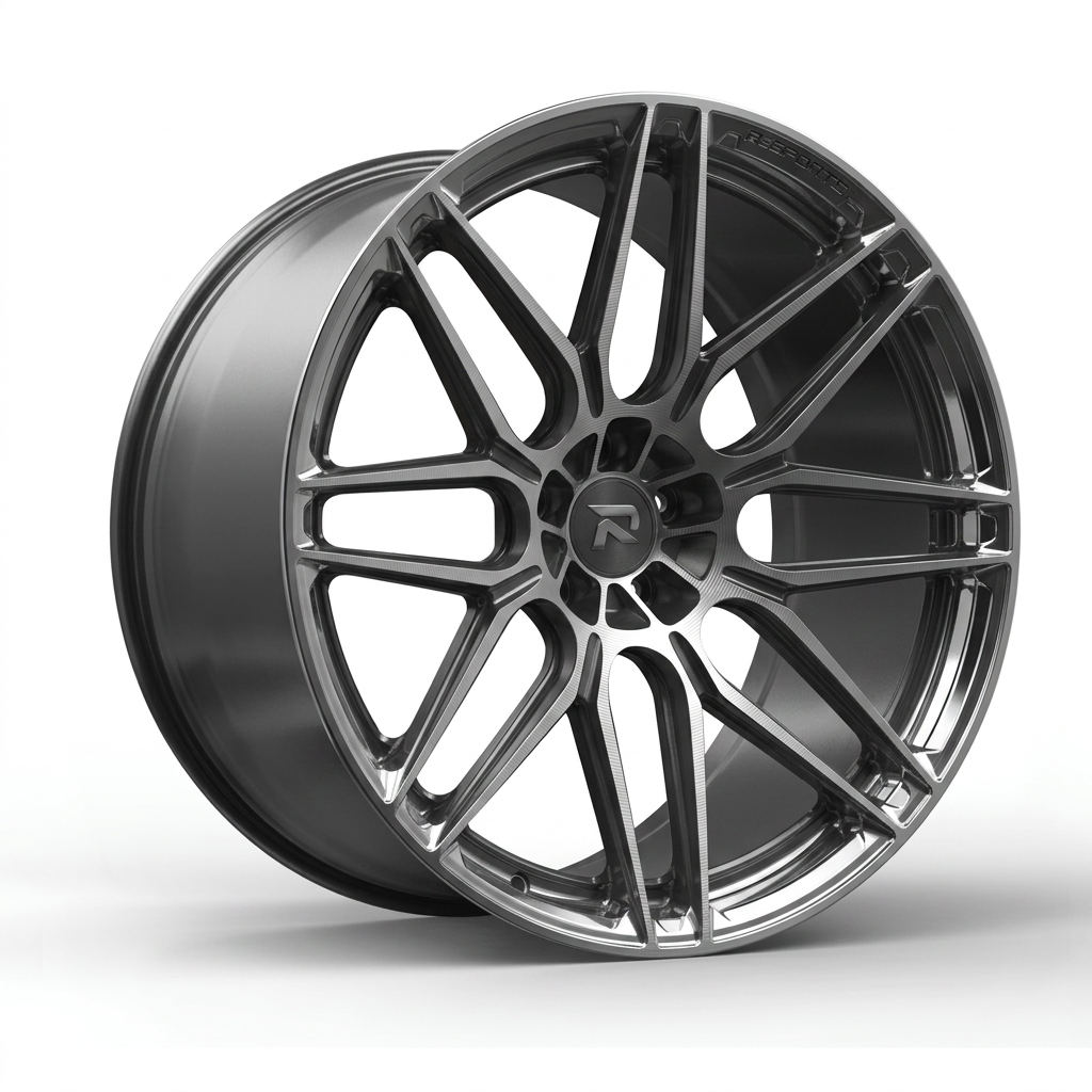 RZR CXVIII forged wheel — Graphite Machined / Polished Lip